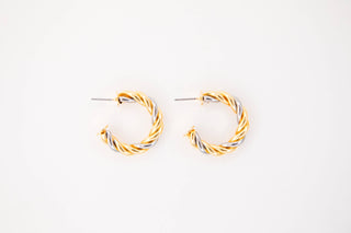1.25" 18K Plated Twisted Hoop Earring
