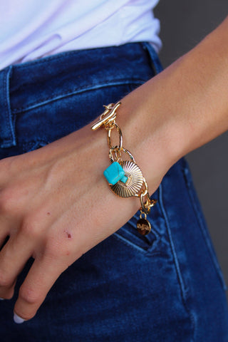 7" Chunky Chain Bracelet w/ Concho Charm