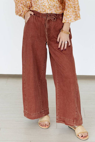 Rust Oversized Stretchy Waist Jean