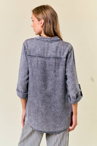 Black Denim Chambray Shirt