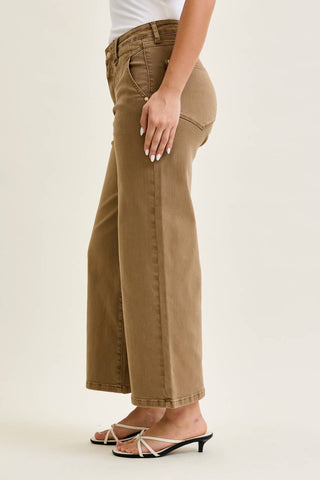 Jennifer Judy Blue HW Ankle Wide Leg Jean