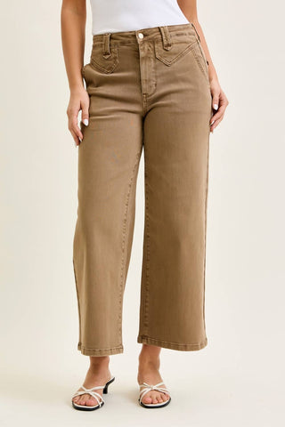 Jennifer Judy Blue HW Ankle Wide Leg Jean
