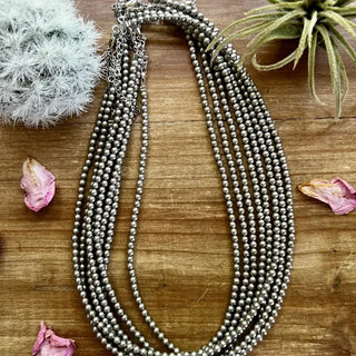 Silver Layering Beads Necklace