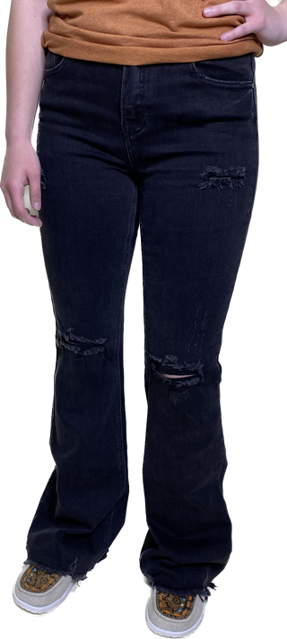 Risen Black High Rise Flare Jeans