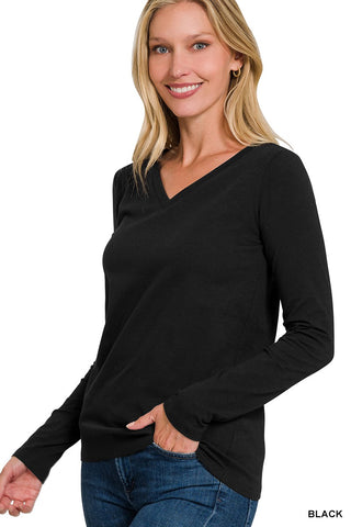 Black Long Sleeve Basic Tee