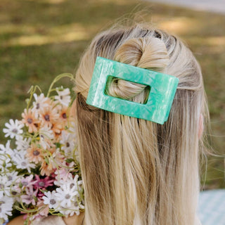 Flat Rectangle Hair Clip | Medium | Spring Splash