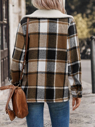 Polished Lapel Plaid Shacket