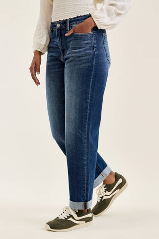 Billie Judy Blue Boyfriend Dark Jeans