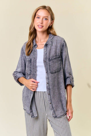 Black Denim Chambray Shirt