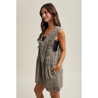 Leopard Denim Romper