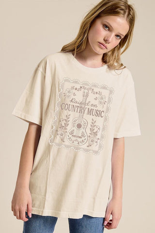 Raised On Country Music Graphic Tee