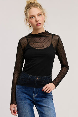 Swiss Dot Lace Top