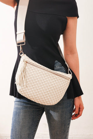 Checkered Woven Bum Bag