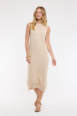 Sunkist Striped Midi Sweater Dress