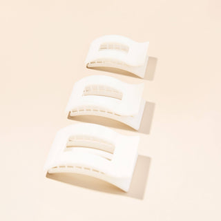 Flat Rectangle Hair Clip | Large | Coconut White