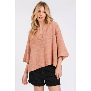Rosewood Textured Loose Fit Top