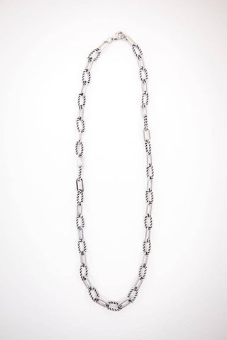 18K White Gold Plated Rope Link Chains-18”