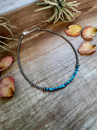 Lapis & Turquoise Heishi 14" Choker