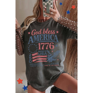 God Bless American 1776 Oversized Graphic Tee