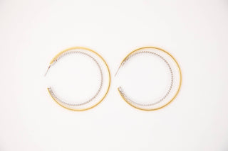 2.25" 18K Gold Plated Double Hoop Earrings
