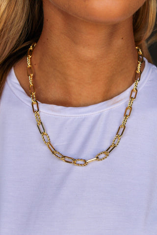 18K Yellow Gold Plated Rope Link Chain-18”