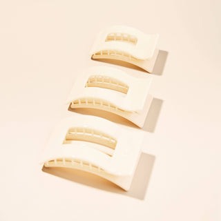 Flat Rectangle Hair Clip | Medium | Almond Beige