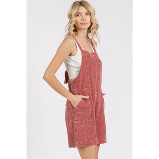 Dark Mauve Mineral Wash Sleeveless Romper