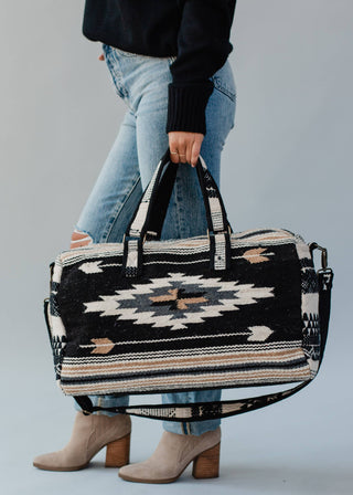 Black & Cream Aztec Duffel