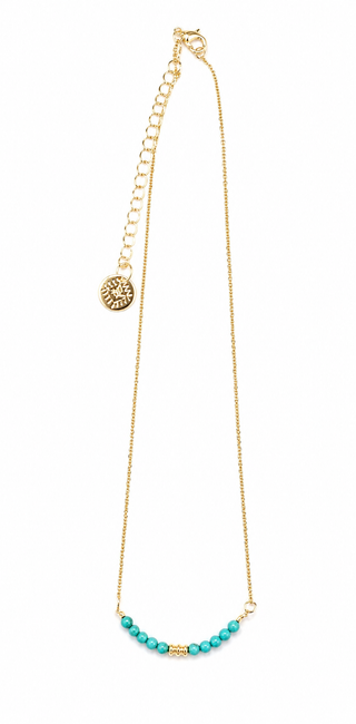 15" 18K Gold Plated Dainty Chain Necklace with Turquoise