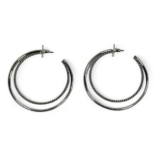 2.25" 18K Gold Plated Double Hoop Earrings