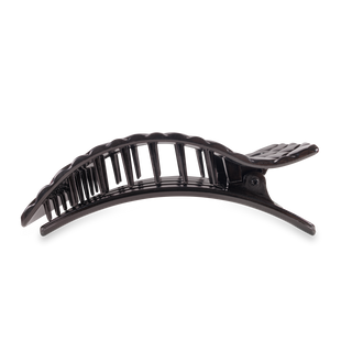 Flat Rectangle Hair Clip | Large | Jet Black Quilted