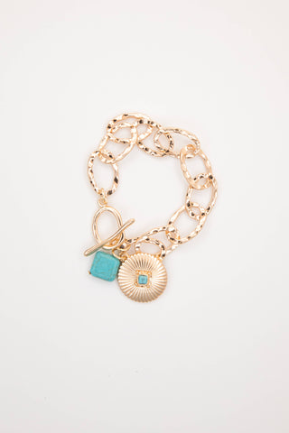 7" Chunky Chain Bracelet w/ Concho Charm