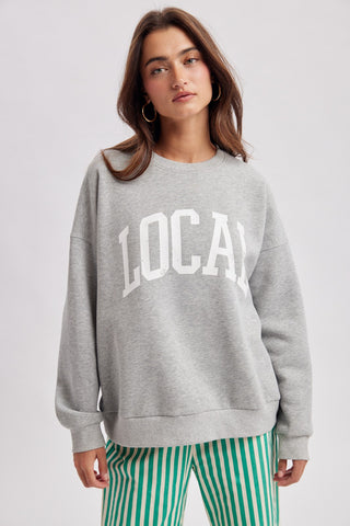 Local Heather Grey Distressed Crewneck