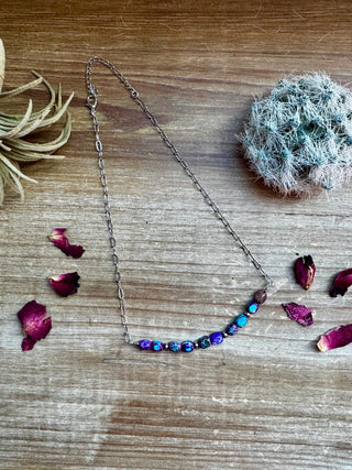 Variscite Sea Sediment & Sterling Silver 16" Choker