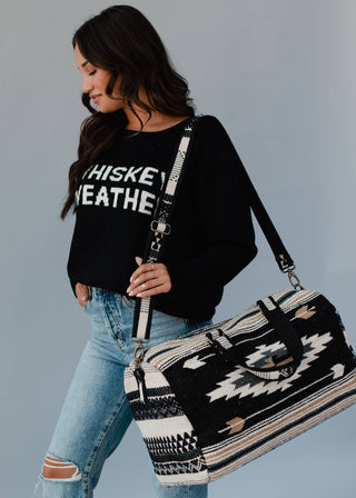 Black & Cream Aztec Duffel