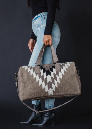 Taupe & Cream Aztec Duffel