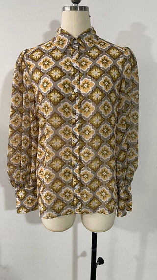 Sage Gold Medallion Blouse