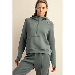 Rae Mode Sage Scuba 1/4 Zip Hoodie