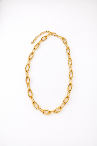 18K Yellow Gold Plated Rope Link Chain-18”