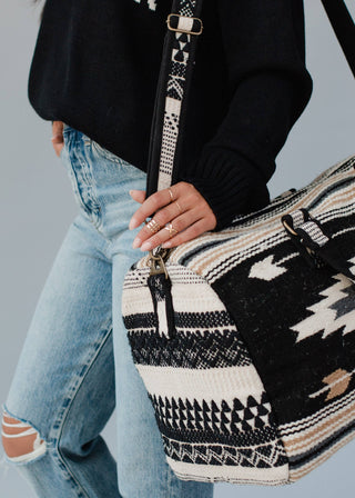 Black & Cream Aztec Duffel