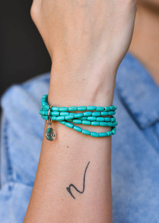 5 Strand Green Turquoise Dainty Beaded Bracelet