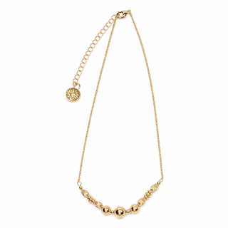 15" 18K Gold Plated Beaded Bar Necklace