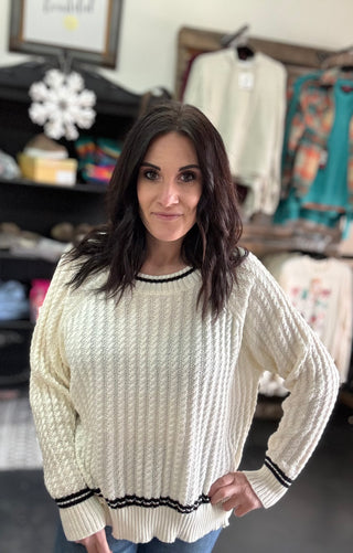 Ivory Soft Cable Knit Sweater