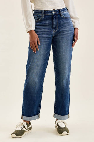 Billie Judy Blue Boyfriend Dark Jeans