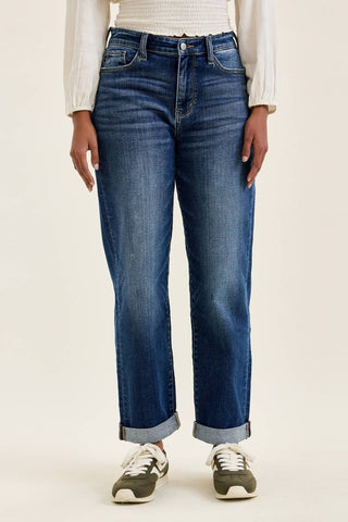 Billie Judy Blue Boyfriend Dark Jeans