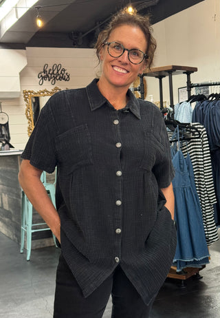 Rodeo Grounds Midnight Button Up