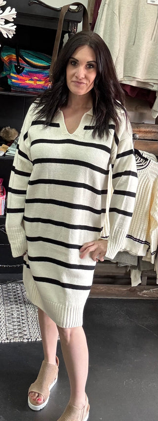 Striped Midi Sweater Dress
