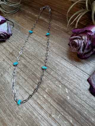 Sleeping Beauty Turquoise Paperclip Necklace