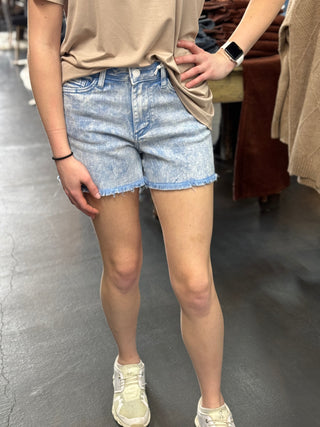 Annie Judy Blue Mid Rise Shorts