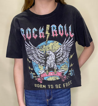Rock n Roll 1981 Graphic Cropped Tee